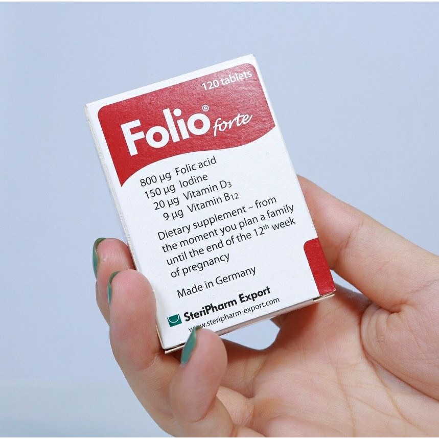 Viên uống bổ sung Acid Folic cho mẹ bầu Folio® forte - Hộp 120 viên-sử dụng được 4 tháng
