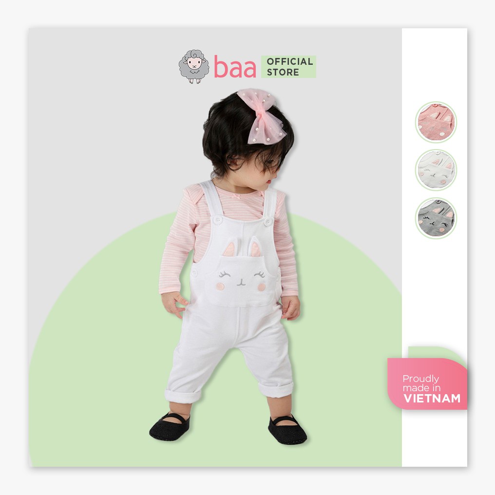 Bộ Jumpsuit bé gái quần dài sơ sinh BAA BABY thỏ con đáng yêu - GN-JS05C - Hàng mới về