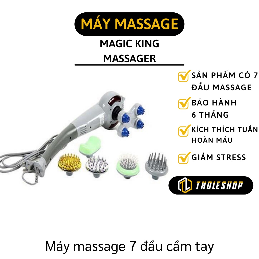 Máy massage - Thiết Bị Mát Xa Cầm Tay 7 Đầu Magic King Giảm Đau Và Thư Giãn Thần Kinh 3484