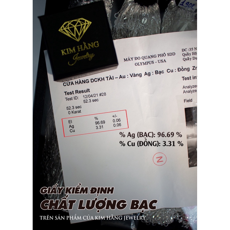 Khuyên Tai Bạc Thiết Kế  2 Tầng Đá KHJER015