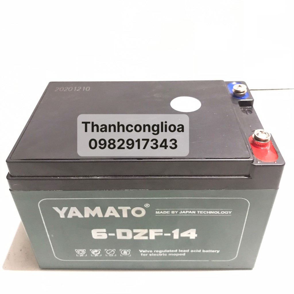 Ắc quy xe đạp điện 12V 14Ah Yamato 6-dzf-14 dùng cho xe nijia, giant, honda, yamaha, hkbike, 133m