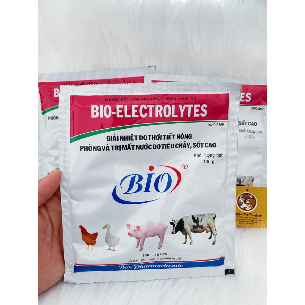 Bột uống điện giải chống mất nước cho động vật Bio electrolyte 100gr