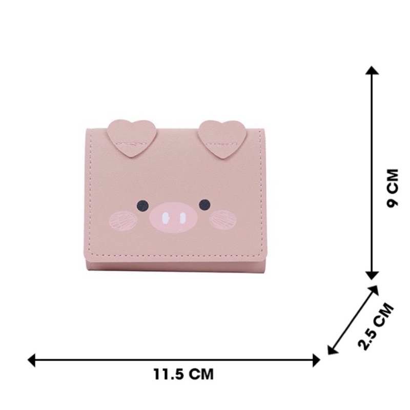 Ví Ngắn Cầm Tay Mini Hình Heo/ Thỏ Con Má Hồng Xinh Xắn [Bel40]
