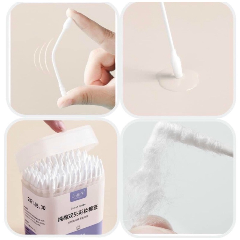 HỘP 200c TĂM BÔNG NGOÁY TAI 2 ĐẦU COTTON SWABS