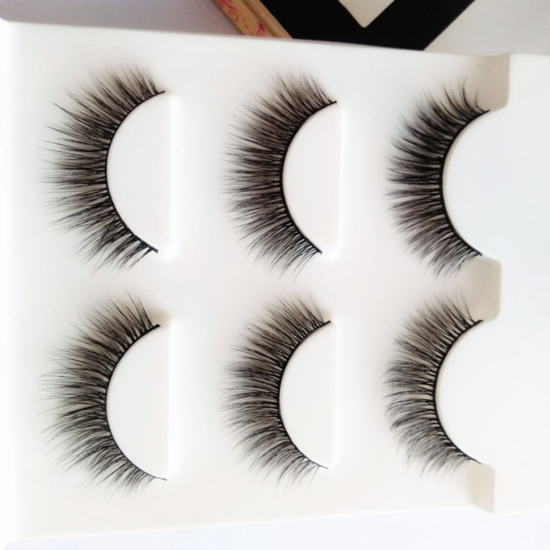 Mi Chồn , Lông Mi Giả Chồn 3D 3PCS 3 Fashion Eyelashes 3 Faux-Cils - bộ 3 cặp