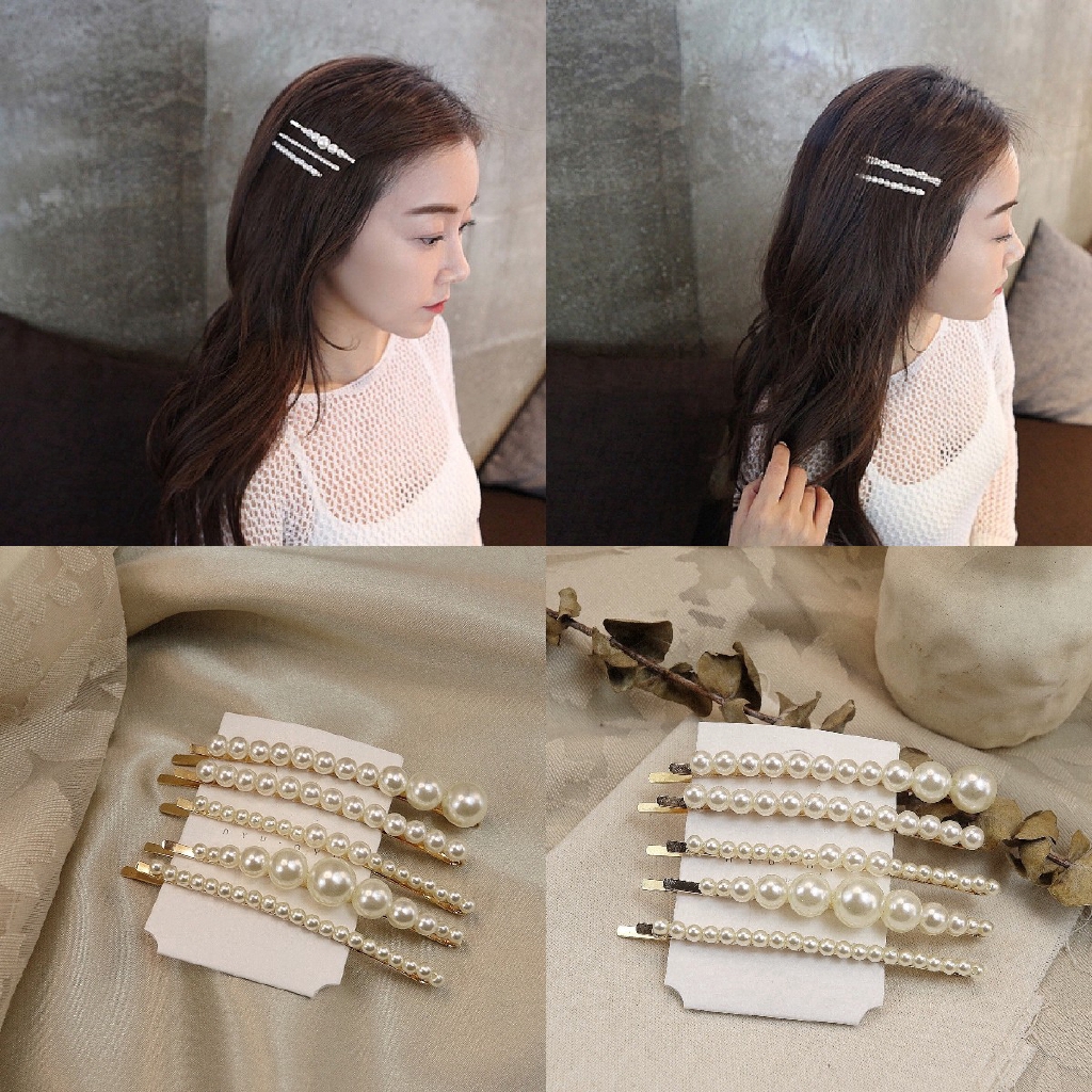 Kẹp tóc đính hạt giả ngọc trai