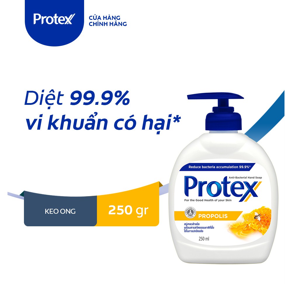 [Mã COSCOL166 giảm 8% đơn 250k] Nước rửa tay diệt khuẩn Protex Propolis keo ong 250ml/chai