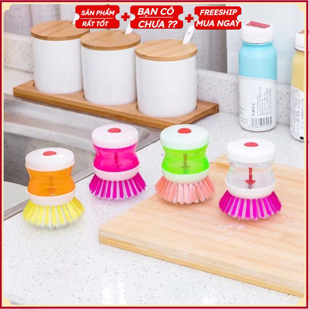 PVN34455 Bàn chải có chứa nước và bấm phun nước cọ rửa vật dụng trong nhà, thiết kế thông tin tiện lợi T2
