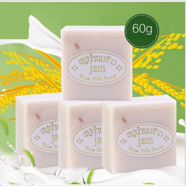 Xà Phòng Cám Gạo Soap Gạo Thái Lan Jam Rice Milk Soap Dưỡng Trắng Da, Ngừa Thâm Mụn, Viêm Lỗ Chân Lông