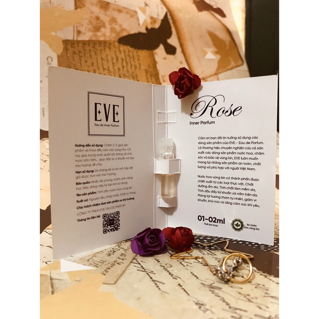 Nước Hoa Cô Bé ROSE 1ml - Nước Hoa Vùng Kín Nữ Chính Hãng Lưu Hương Thơm Lâu - EVE - Eau de Parfum