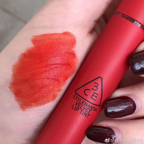 (CAM KẾT AUTH, TEM HIDDEN TAG) Son 3CE Kem Velvet Lip Tint Màu #Child Like Đỏ cam