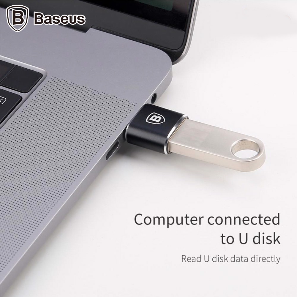 CHÍNH HÃNG Đầu chuyển OTG USB Type C sang USB Full size Baseus CATJQ-B01 CAAOTG-01 Đầu Chuyển Đổi USB Sang TypeC