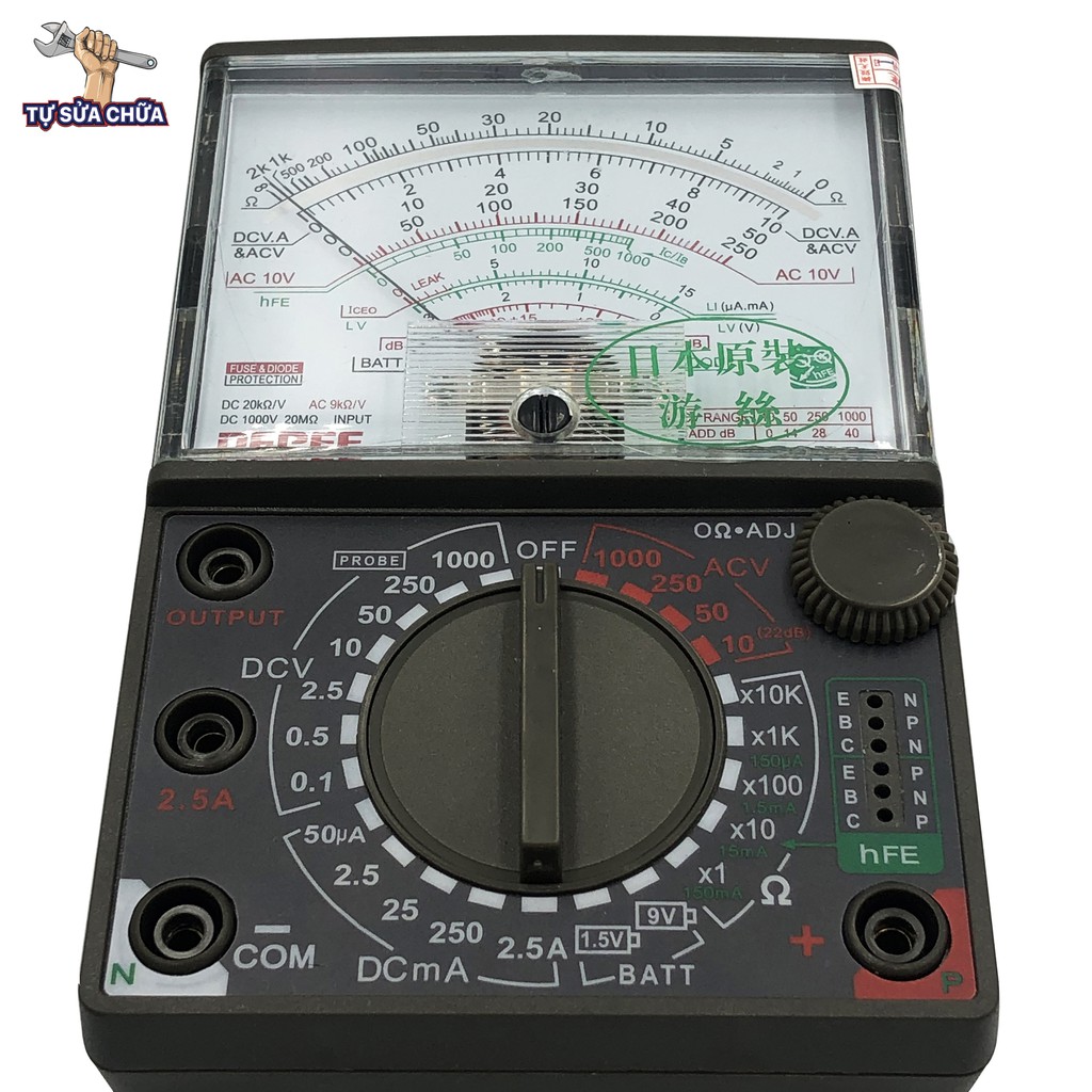 Đồng hồ vạn năng kim VOM Depee DE-960TR - Đồng hồ đo điện tặng kèm pin
