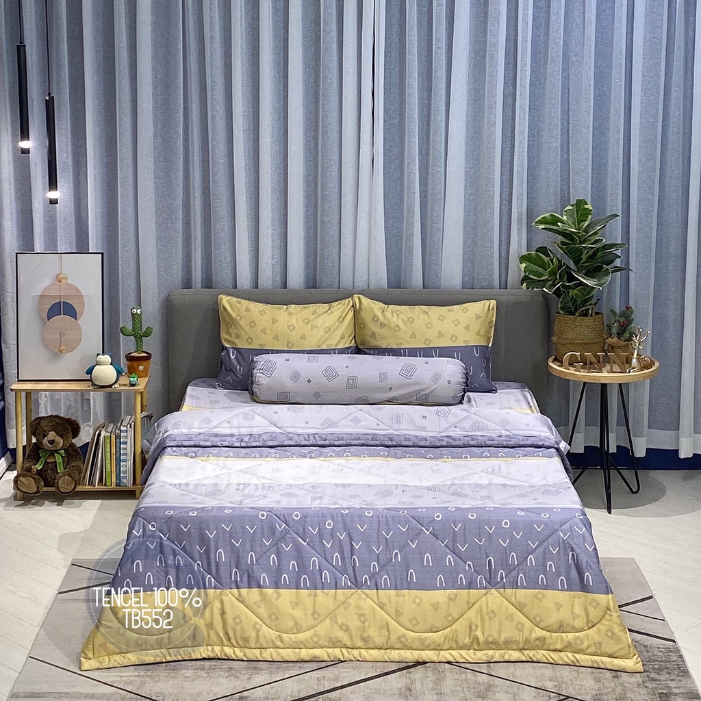 Bộ Chăn Ga Gối Lụa Tencel Cao Cấp 05 Món