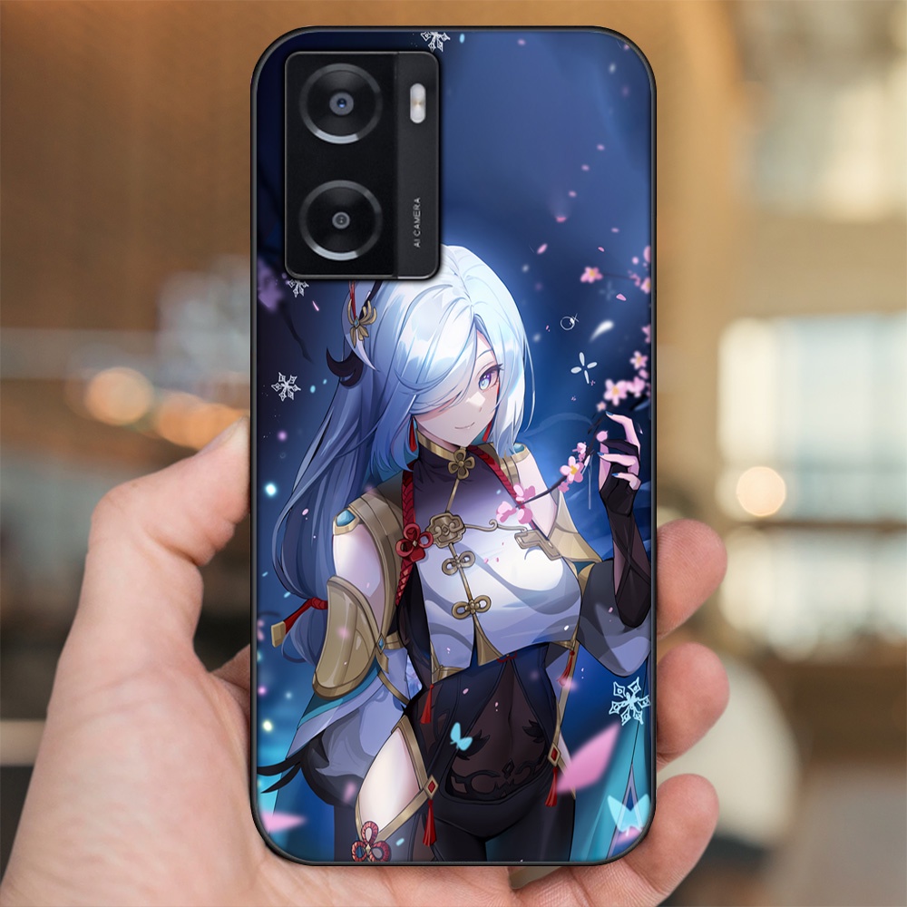 Ốp lưng Oppo A57 4G viền đen in hình Shenhe Genshin Impact