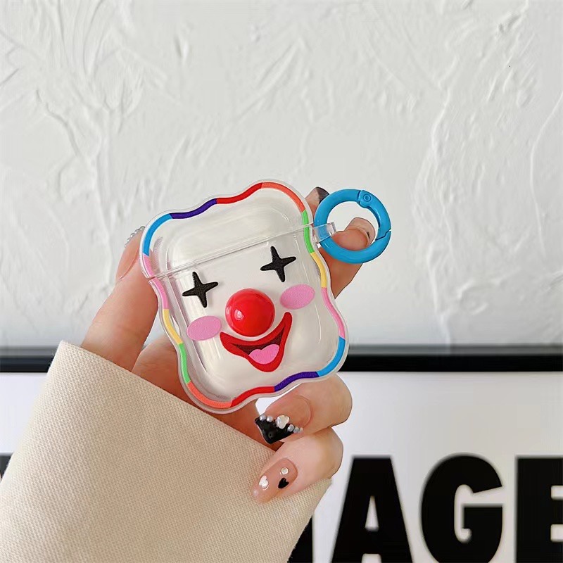 Vỏ Bảo Vệ Hộp Sạc Tai Nghe airpods 1 2 3 pro Bằng tpu Mềm Hình Mũi Hề Dễ Thương
