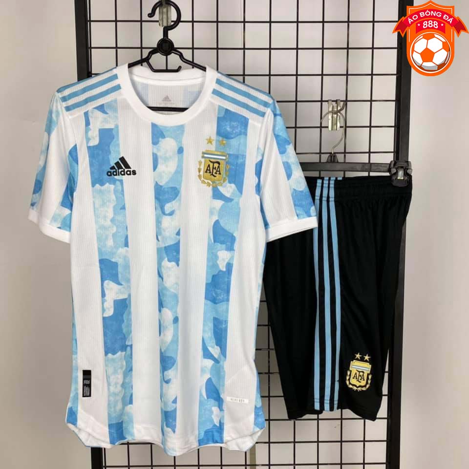 Áo Bóng Đá Đội Tuyển Argentina - Chuẩn Mẫu Thi Đấu - Vải Polyester Thái Gai Lưới