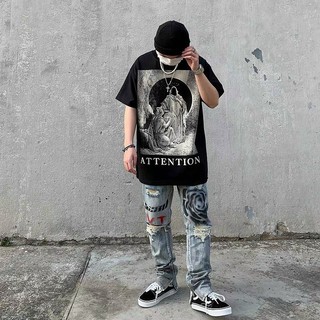 áo thun tay lỡ ATTENTION unisex nam và nữ,áo phông nam nữ (kèm video sp)