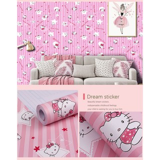 Giấy dán tường trang trí hình Hello Kitty