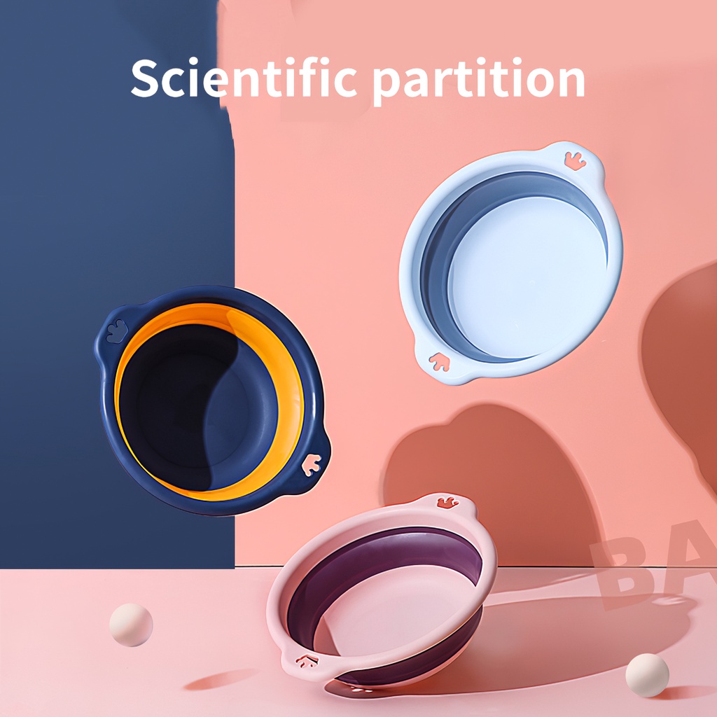 Foldable Washbasin with Handles Travel Basin with Hanging Holes Collapsible Portable Baby Basin for Home Camping