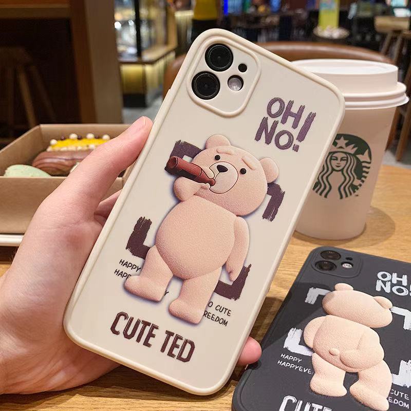 Ốp Điện Thoại In Hình Gấu Hoạt Hình Dễ Thương Cho iphone 11 iphone 11promax x xr iphone