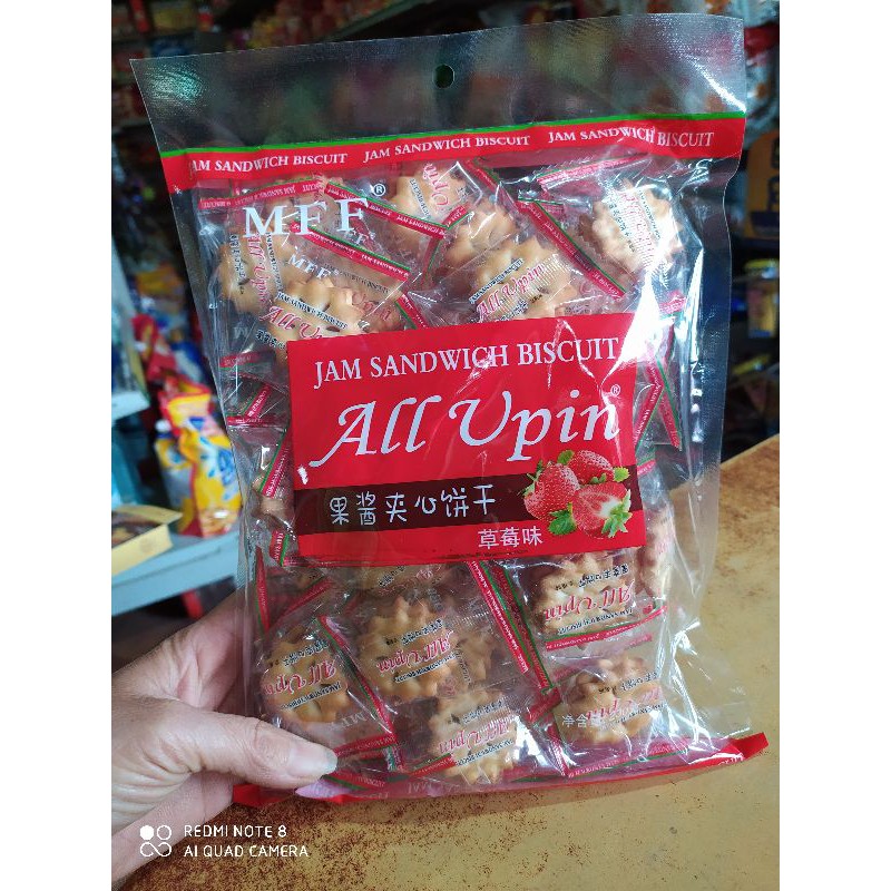 Bánh quy kẹp kem Allvpin vị dâu hàn quốc