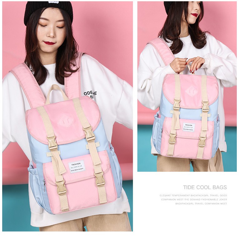 Balo Ulzzang Tuổi Teen, Thời Trang Học Sinh Chống Nước Basic CR015