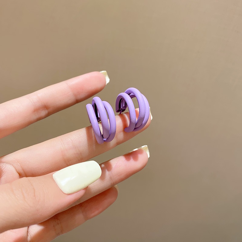 1 Đôi Bông Tai Hình Hoa Màu Xanh Dương / Tím Thiết Kế Hình Học Cao Cấp Thời Trang Mới Cho Nữ