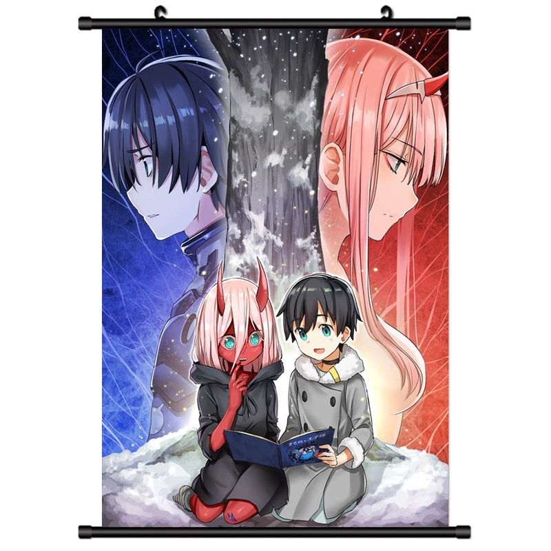 Tranh Cuộn Treo Tường Trang Trí in Hình Nhân Vật Anime Zero Two Darling in the Franx 02