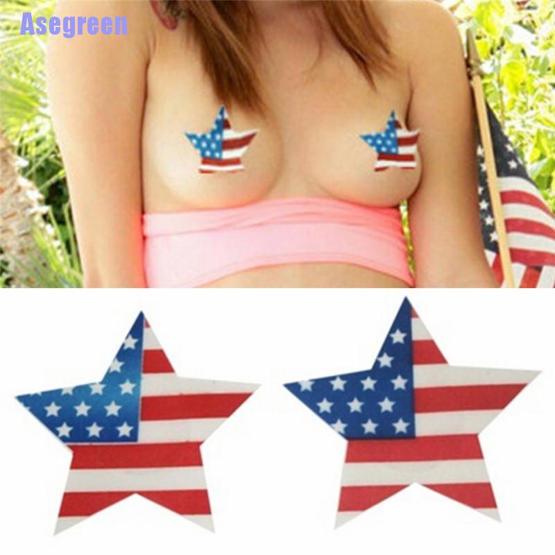 Miếng Dán Ngực Hình Cờ Mỹ Dùng Một Lần