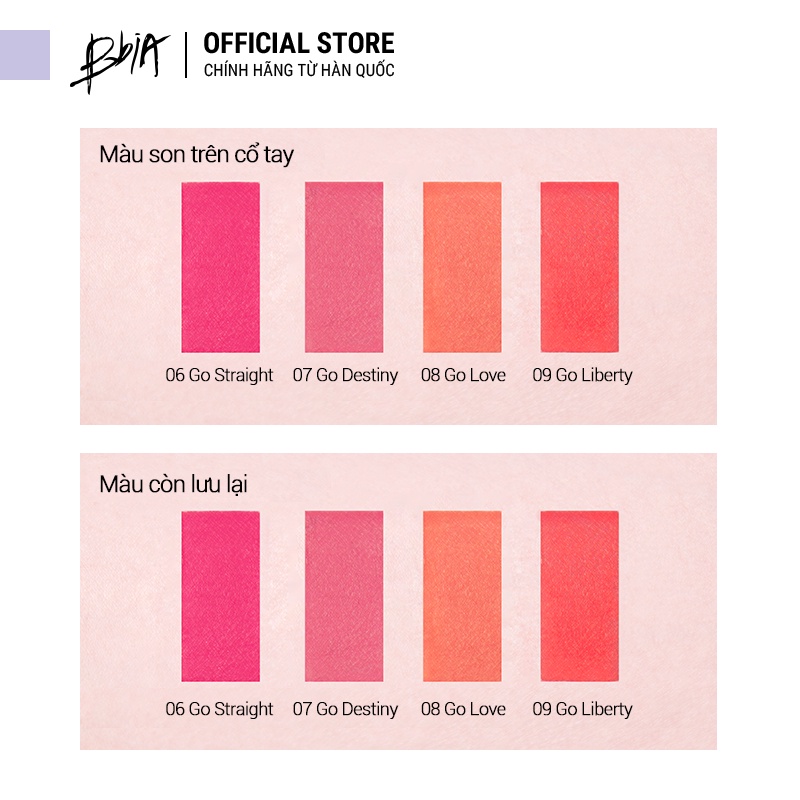 Son kem Bbia Never Die Tint Version 2 - Love Series (4 màu) 4.8g - Bbia Official Store | BigBuy360 - bigbuy360.vn