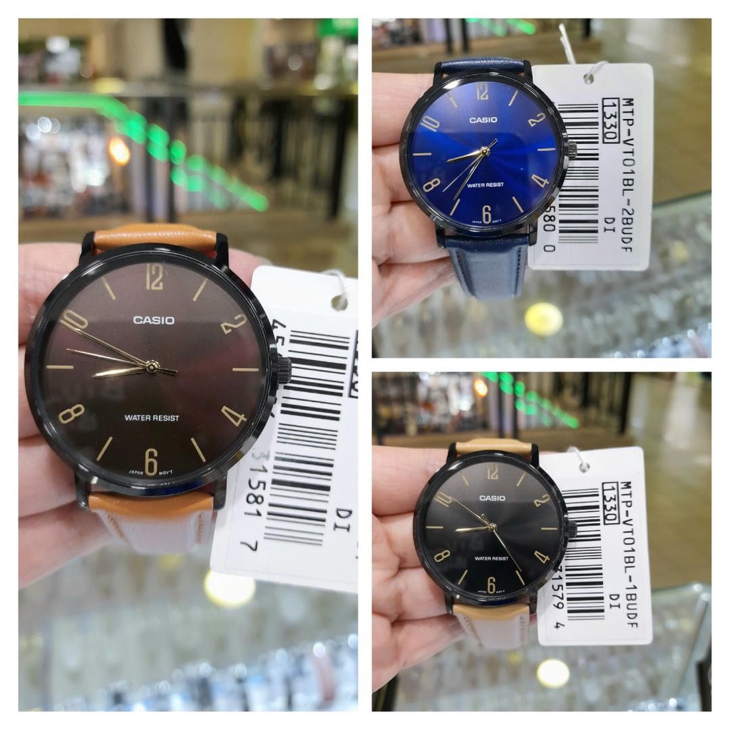 Đồng hồ nam dây da Casio Anh Khuê MTP-VT01BL-5BUDF