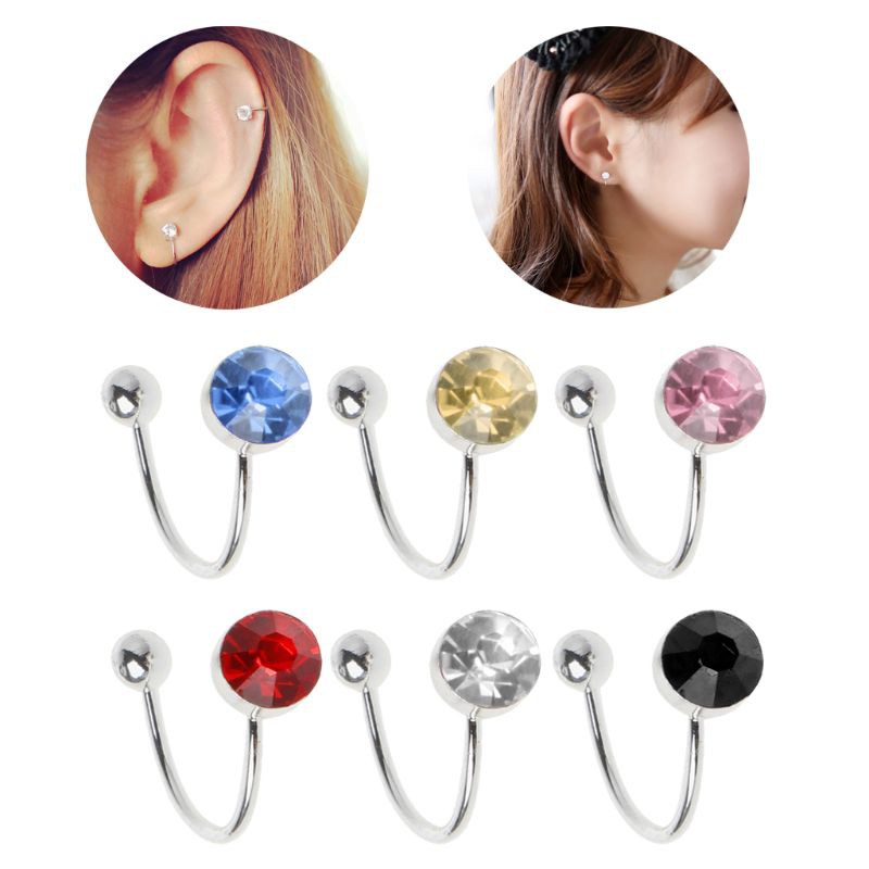 Khuyên kẹp vành tai đính đá lấp lánh