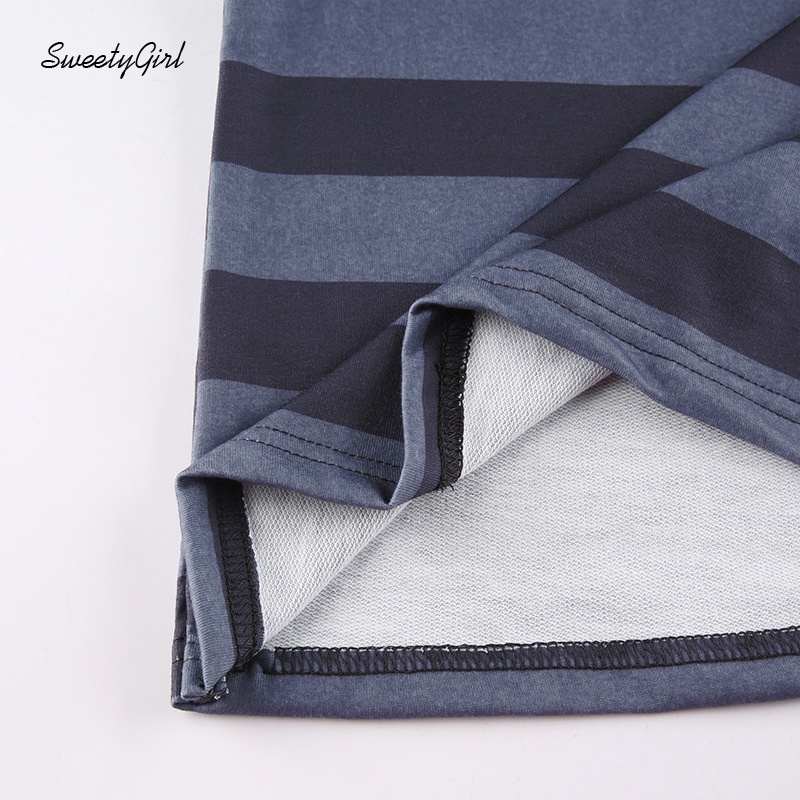 Áo Thun Tay Dài Cổ Tròn Họa Tiết Kẻ Sọc Thời Trang Dành Cho Nữ