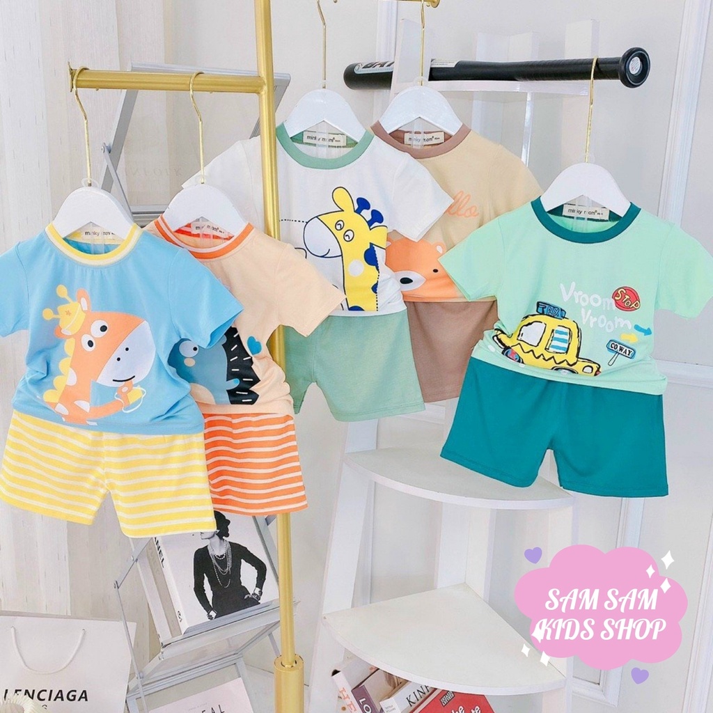 Đồ bộ cho bé, Bộ quần áo bé trai, bé gái cộc tay Minky Mom chính hãng