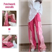 Quần Yếm Ống Rộng Bằng cotton Màu Sắc Thời Trang Xuân Thu Cho Nữ