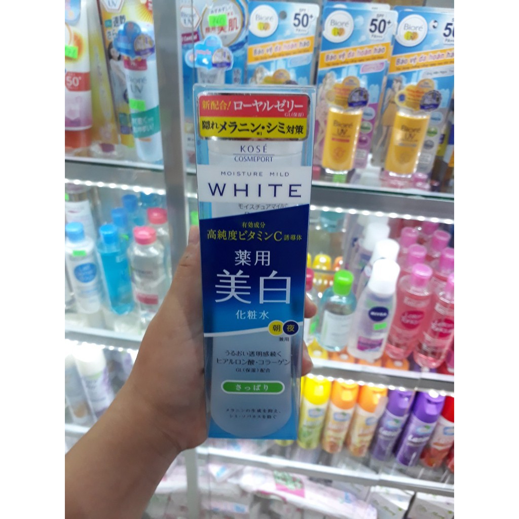 Nước hoa hồng Kose Moisture Mild White- 180ml