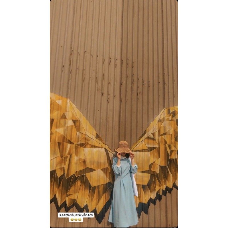 [Secondhand] Váy xanh tiểu thư dáng dài maxi