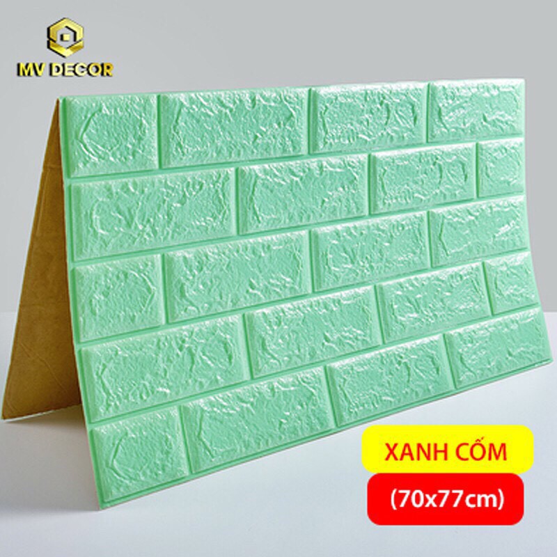 (Cao cấp) Xôp dan tuong màu xanh lá dày 5mm kích thước 70 x 77 cm Amyshop