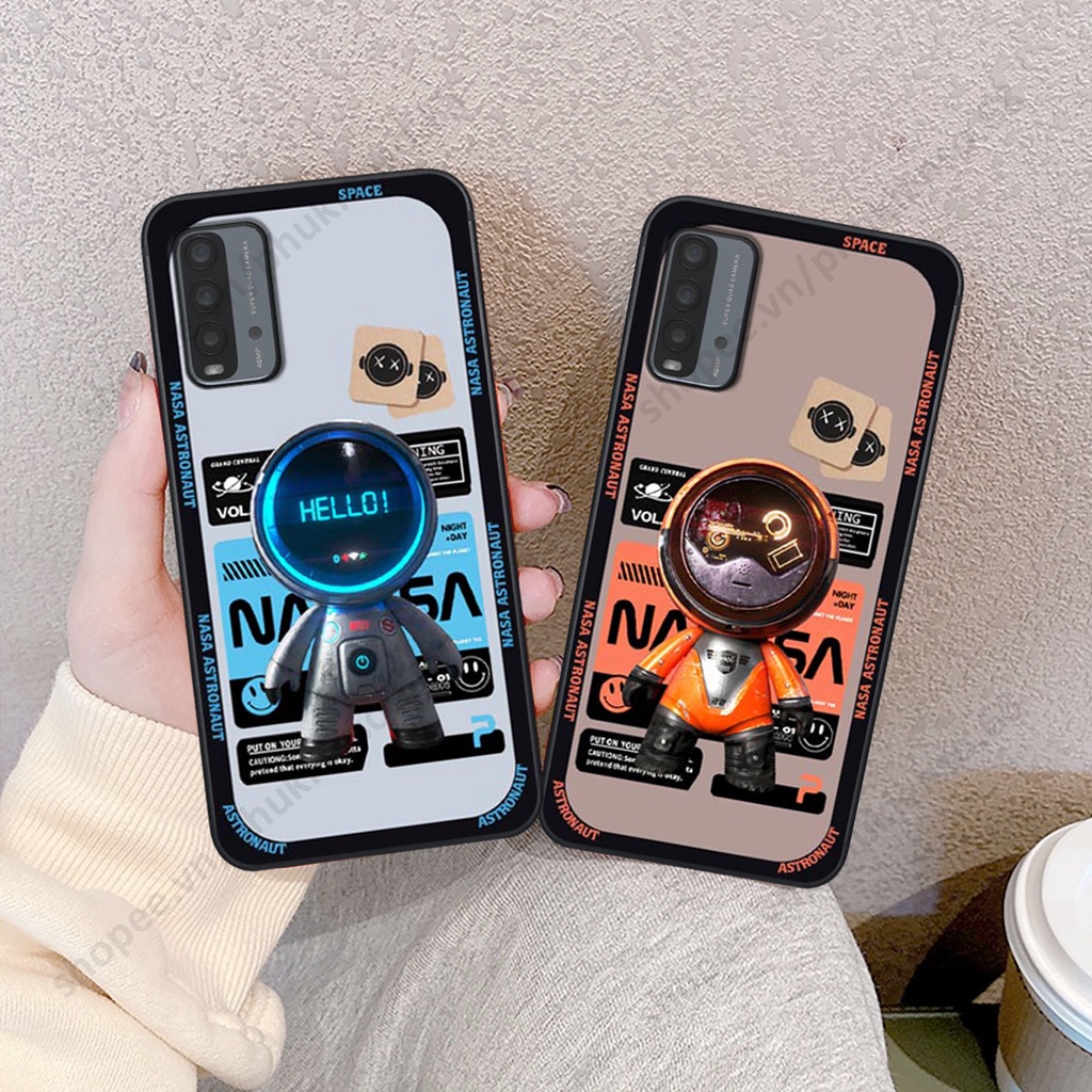 Ốp lưng Xiaomi Redmi 9T hình người máy, robot nasa đáng yêu dễ thương