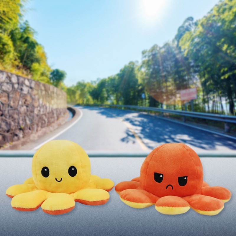Con búp bê Octopus có thể lật ngược những búp bê nhỏ búp bê mặt dễ thương đồ chơi thất thường đôi mặt có thể lật qua quà upbest