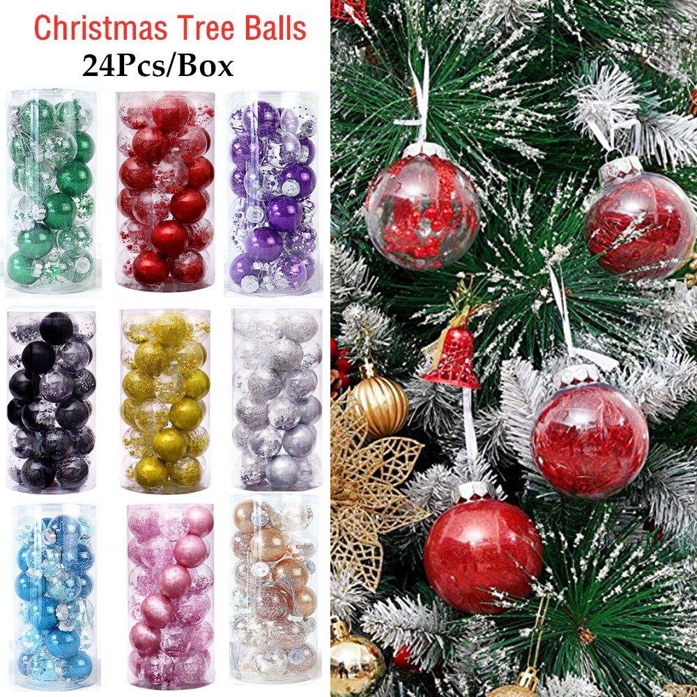 YOLA Set 24 Trái Châu Trang Trí Cây Thông Noel
