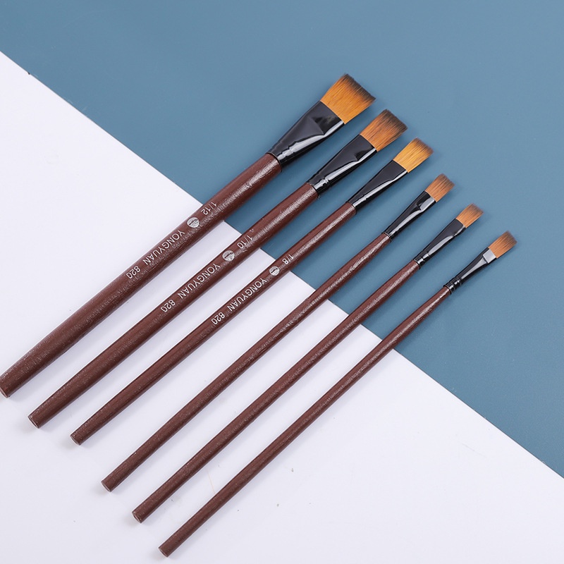 Bộ cọ vẽ màu nước, sơn dầu, acrylic (bộ 6 cây) MS: 061