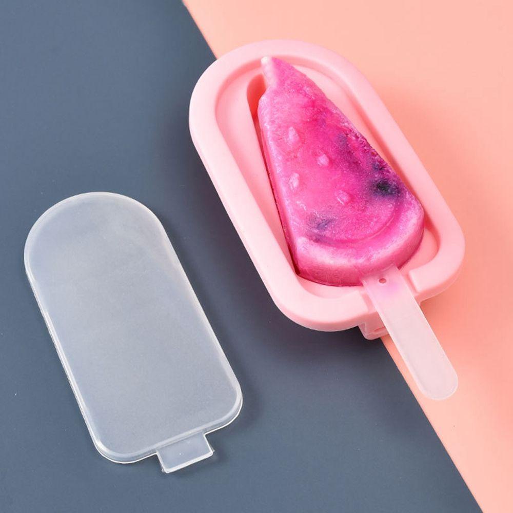 YIYU Khuôn Làm Kem / Món Tráng Miệng Có Nắp Và Que Gắn Hình Quả Dứa Dễ Thương