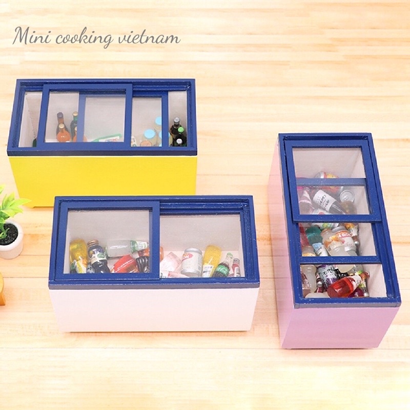 Mô hình tủ lạnh ngang cho nhà búp bê / Mini cooking vietnam