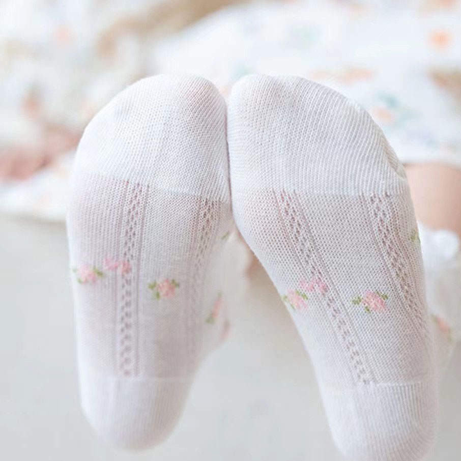 Vớ Công Chúa Nhỏ Họa Tiết Hoa Mùa Xuân Hè Hàng Mới Dành Cho Trẻ Em