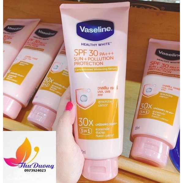 Sữa Dưỡng Thể Trắng Da Vaseline 30X Heathy Bright Sun+Pollution Protection Serum SPF30+ PA++ 320ml