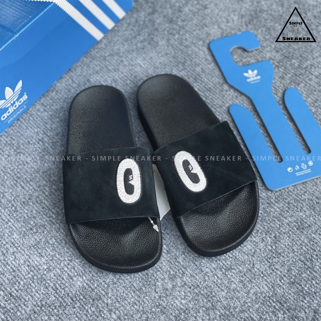 Dép Adidas Adilette Quai Ngang HÀNG CHÍNH HÃNG Adidas Originals Adilette Black x Hattie Stewart - Simple Sneaker