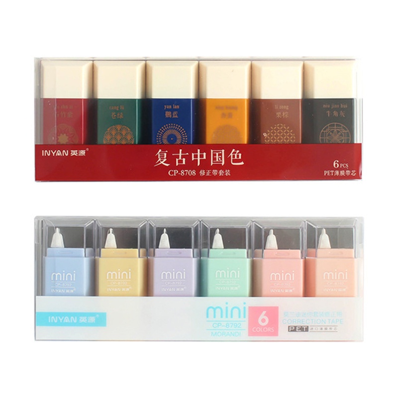 Set 6 Bút Xóa Kéo Hình Vuông Mini Tiện Dụng Cho Học Sinh / Văn Phòng