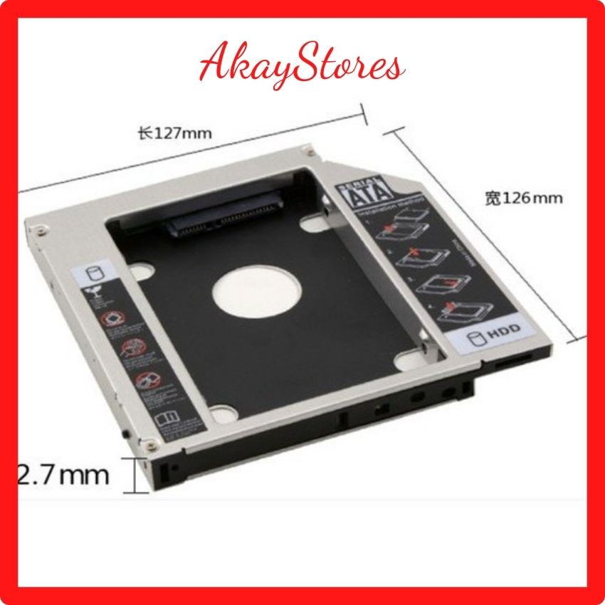 Caddy Bay HDD SSD SATA 3 9.5mm/12.7mm AkayStore- Khay ổ cứng thay thế ổ DVD